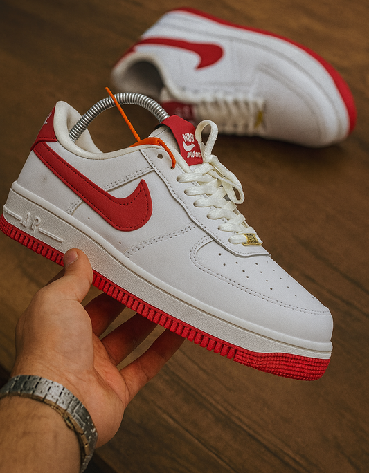 Nike Air Force 1 Red-White Sneakers - Men Edition